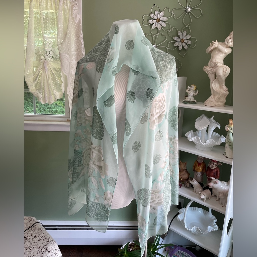 Vintage floral silk scarf